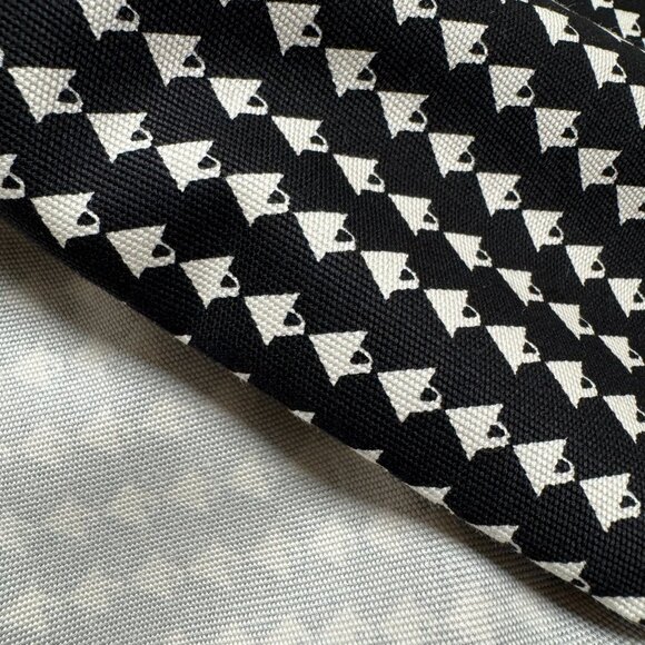 Mood Fabrics Italian Black/Off White Stretch Cotton triangle print NWT - Picture 3 of 4